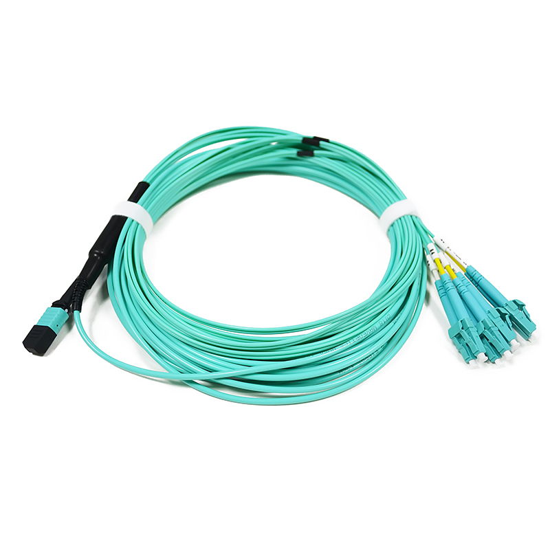 Fiber Optic 8Fiber break out QSFP MPO TO LC Fan Out Patch Cable, 