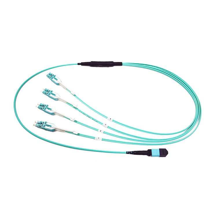 Fiber Optical QSFP MPO MTP TO LC 8 Fiber Fan Out Patch Cable, 